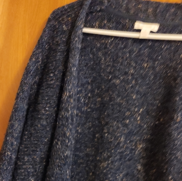 Charter Club open knit cardigan. Blue with brown/orange flecks. Women's M. - Picture 10 of 14